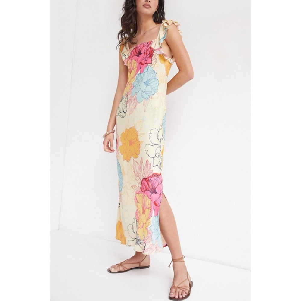 Conditions Apply Anthropologie Ruffled Floral Maxi Dress